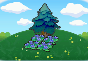 Tree-shaded Graceful Flower Bed habitat in Pokopia