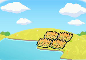 Hydrated Yellow Tall Grass habitat in Pokopia