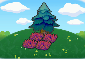 Tree-shaded Red Tall Grass habitat in Pokopia